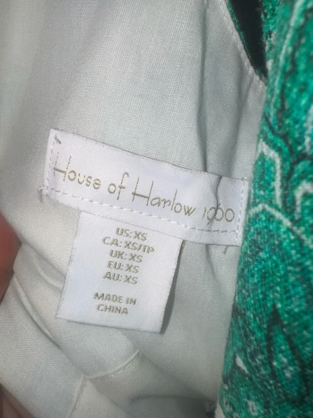 House of Harlow 1960 Green and Cream Floral Linen blend Midi Dress - Picture 6 of 7
